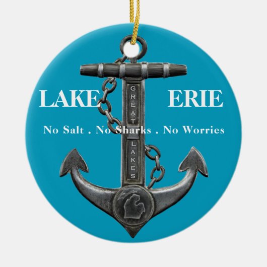 Lake Erie Patriottische noodlijdende ankerpiraat Keramisch Ornament (Voorkant)