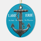 Lake Erie Patriottische noodlijdende ankerpiraat Keramisch Ornament (Links)