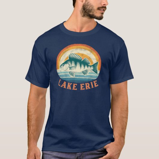 Lake Erie Perch Fishing Sunrise to Sunset T-shirt (Voorkant)