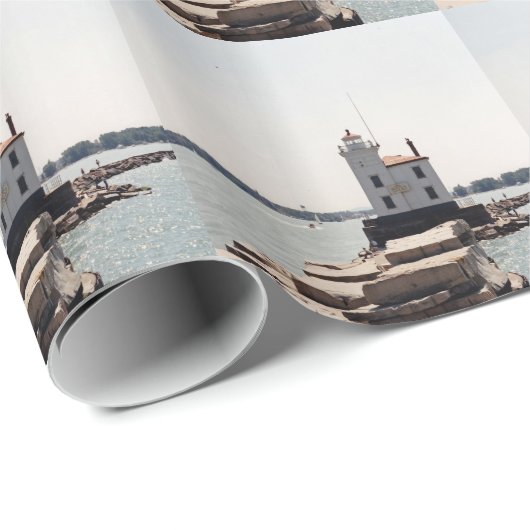 Lake Erie-vuurtoren Cadeaupapier (Rol Hoek)