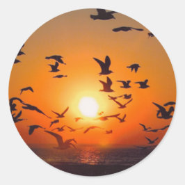 Lake Erie Zonsondergang Ronde Sticker