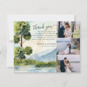 Lake Evergreen 3 Foto Waterverf Bruiloft Bedankkaart (Voorkant)