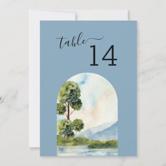 Lake Evergreen Bestemming Trouwtafel Nummer (Achterkant)