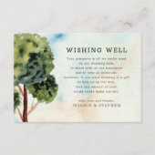 Lake Evergreen Waterverf Bruiloft Wishing Well Informatiekaartje (Voorkant)