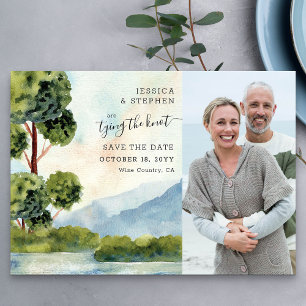 Lake Evergreen Waterverf Foto Opslaan De Datum Save The Date