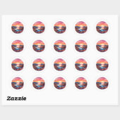 Lake Ewe zonsondergang in Schotland Ronde Sticker (Vel)