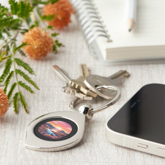 Lake Ewe zonsondergang in Schotland Sleutelhanger (Zijkant)