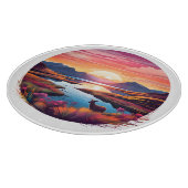 Lake Ewe zonsondergang in Schotland Snijplank (Hoek)