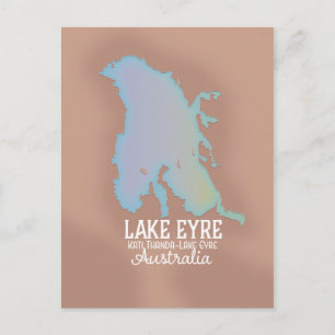 Lake Eyre Australië kaart poster