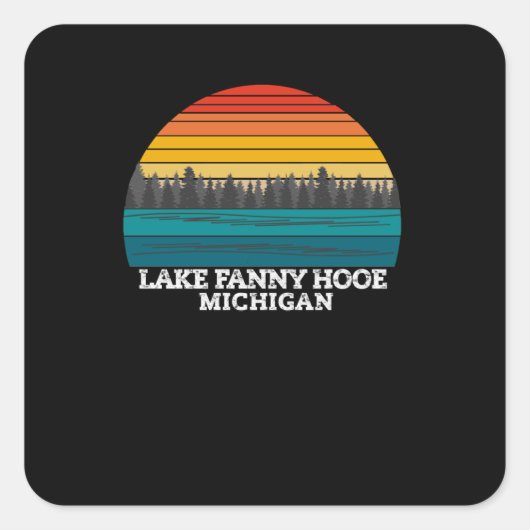 Lake Fanny Hooe Michigan Vierkante Sticker (Voorkant)
