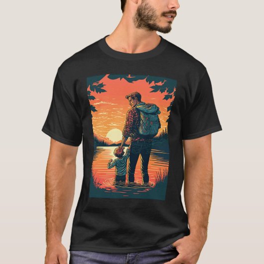 Lake Fishing Trip Father And Child Lake Adventure T-shirt (Voorkant)