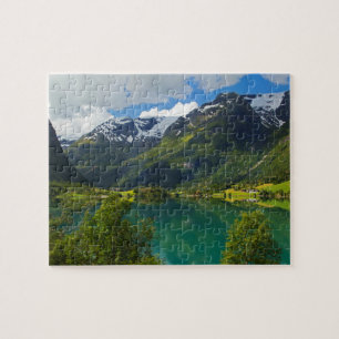 Lake Floen schilderachtig, Noorwegen Legpuzzel