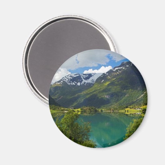 Lake Floen schilderachtig, Noorwegen Magneet (Voorkant / Achterkant)