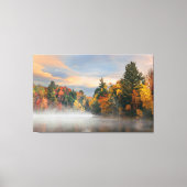 Lake Fog Herfst Foliage Sunrise Mountain New Engla Canvas Afdruk (Voorkant)