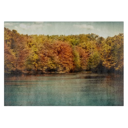 Lake Forest Bomen Monogram Glas Snijplank (Voorkant)