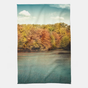 Lake Forest Bomen Water Keuken Schotel Handdoek