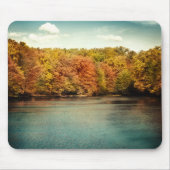 Lake Forest Bomen Water Monogram Initiaal Muismat (Voorkant)