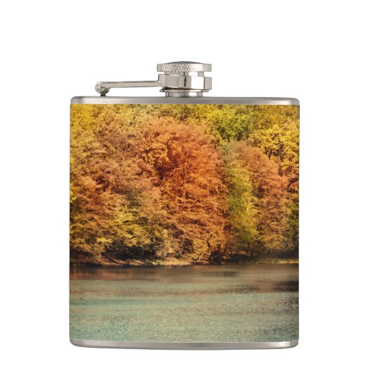 Lake Forest Bomen Water Monogram Whiskey Flask Heupfles (Voorkant)