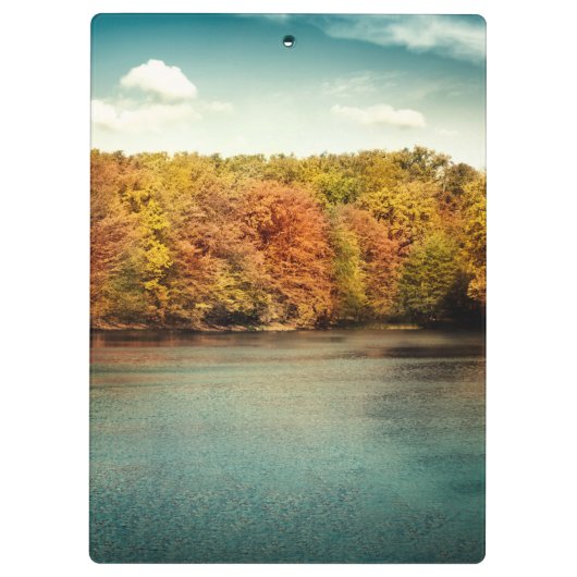 Lake Forest Trees Monogram Initiaal Clip Board Klembord (Achterkant)