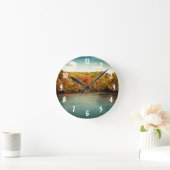 Lake Forest Trees Monogram Initiaal Wandklok (Huis)