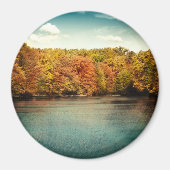 Lake Forest Trees Water Monogram Initiaal Magnet (Voorkant)