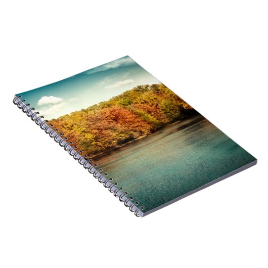 Lake Forest Trees Water Monogram Initiaal Notitieb Notitieboek (Rechterzijde)