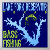 Lake Fork Reservoir, Texas Bass Vist Poster (Voorkant)