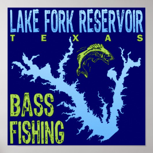 Lake Fork Reservoir, Texas Bass Vist Poster (Voorkant)