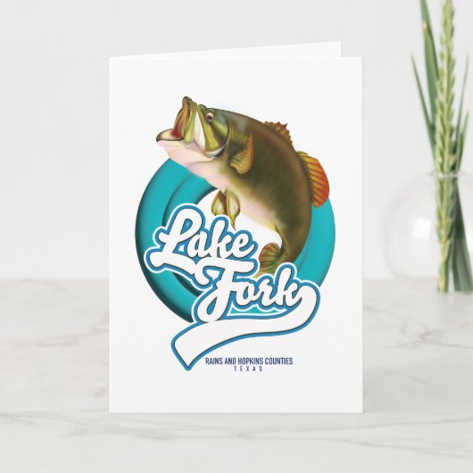Lake Fork Texas Vislogo. Feestdagen Kaart (Voorkant)