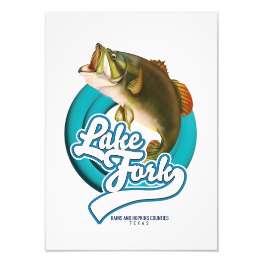 Lake Fork Texas Vislogo. Foto Afdruk (Voorkant)