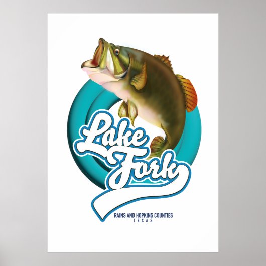 Lake Fork Texas Vislogo. Poster (Voorkant)
