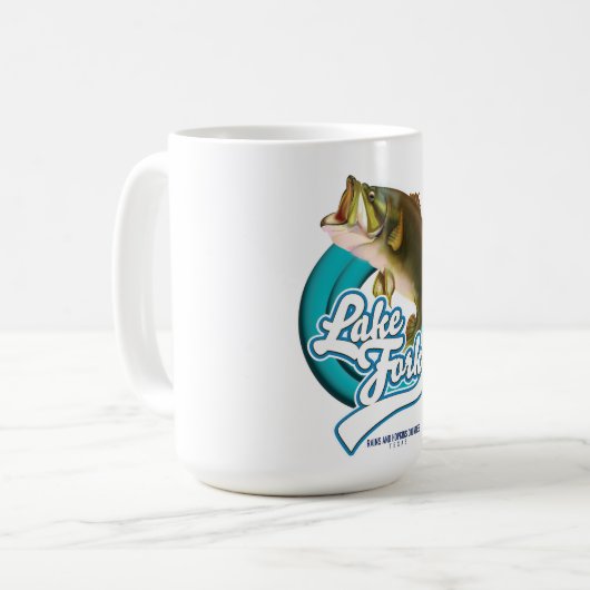 Lake Fork Texas Vist logo. Koffiemok (Voorkant links)