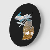 Lake Foto Michigan Silhouette met Home op Black Grote Klok (Hoek)
