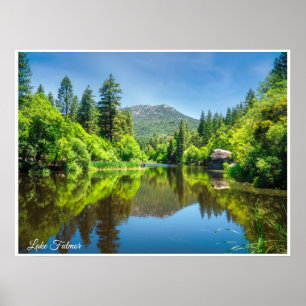 Lake Fulmor-weerkaatsing – San Jacinto-bosprint Poster