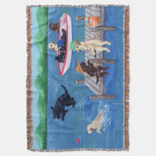 Lake Fun Labradors Deken (Voorkant Verticaal)