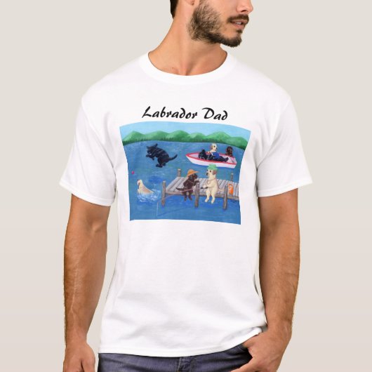 Lake Fun Labradors Schilderen T-shirt (Voorkant)