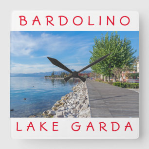 Lake Garda Bardolino vierkante wandklok