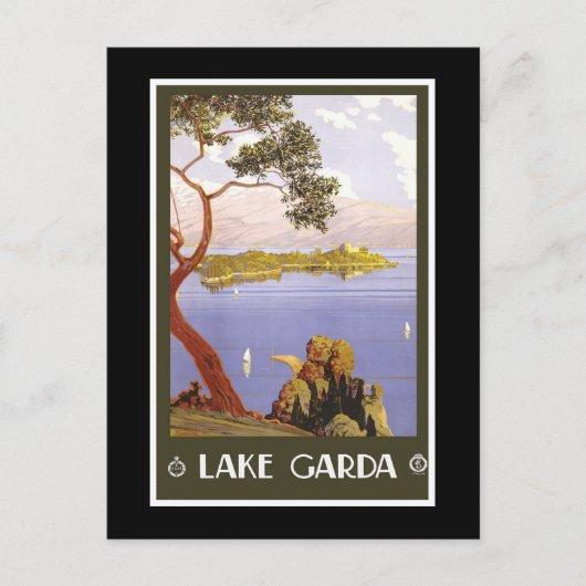 "Lake Garda" Italiaans reisbureau Briefkaart (Voorkant)
