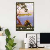"Lake Garda" Italiaans reisbureau Poster (Thuiskantoor)