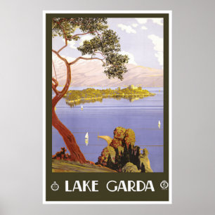 "Lake Garda"  Italiaans reisbureau Poster