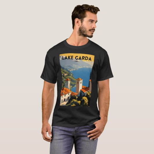 Lake Garda Italië T-shirt (Voorkant volledig)