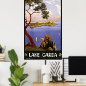 Lake Garda Italië - Vintage Travel Posters (Thuiskantoor)