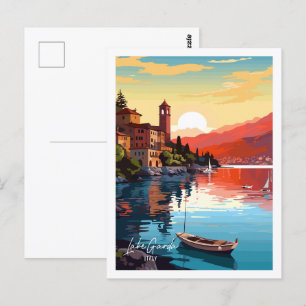 Lake Garda Italy Vintage Travel Briefkaart