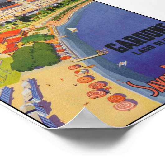 Lake Garda Italy Vintage Travel Poster (Hoek)