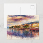 Lake Garda (Lago di Garda) - Watercolor Splash Briefkaart (Voorkant / Achterkant)