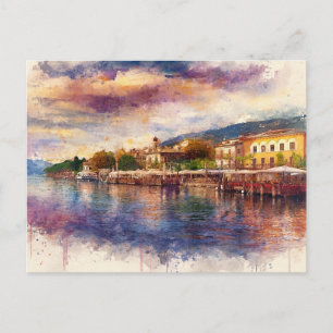 Lake Garda (Lago di Garda) - Waterverfspatten Briefkaart