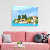 Lake Garda San Vigilio zicht canvasprint Canvas Afdruk (Insitu (Woonkamer))