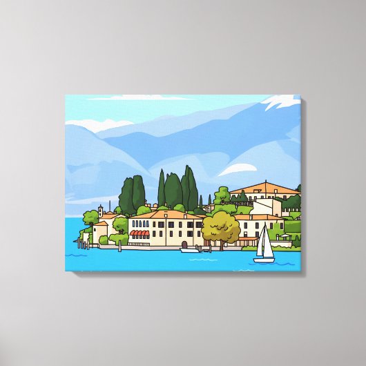 Lake Garda San Vigilio zicht canvasprint Canvas Afdruk (Voorkant)