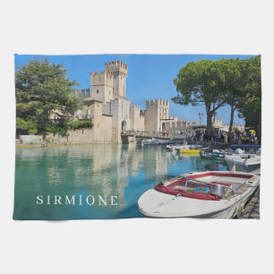 Lake Garda Sirmione Castle uitzicht theedoek