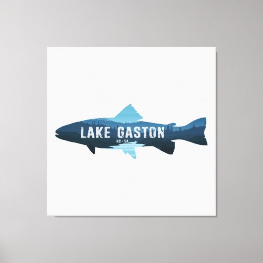 Lake Gaston North Carolina Virginia Fish Canvas Afdruk (Voorkant)